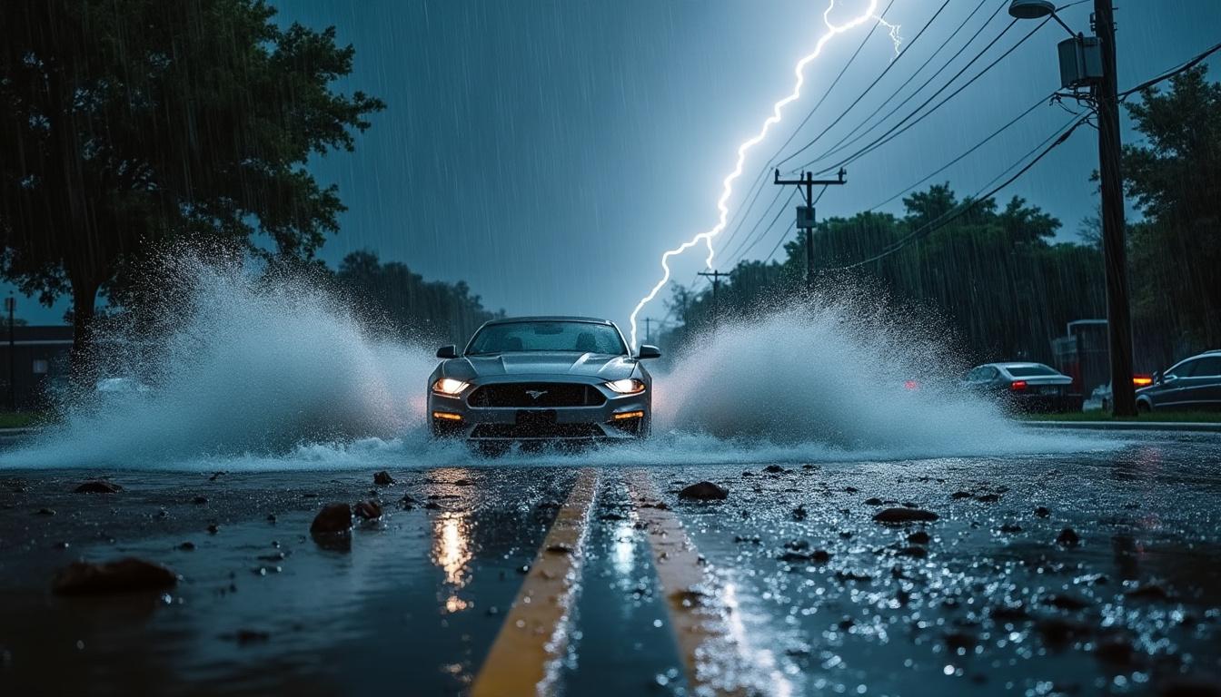 watch a dramatic video capturing a man's narrow escape from an airbnb as texas flash floods surge around him. discover the thrilling moment and the importance of safety during unexpected natural disasters.