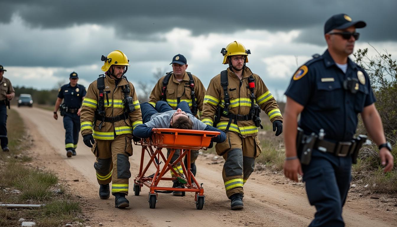 watch a dramatic video showcasing a man's narrow escape from an airbnb as texas flash floods hit. experience the intensity of the situation and the urgency of his evacuation.