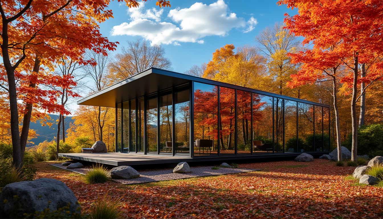 experience ultimate autumn relaxation at the most-wishlisted airbnb: a stunning glass-mirrored cabin offering panoramic views and direct access to a breathtaking state park. perfect for nature lovers seeking a unique fall escape!